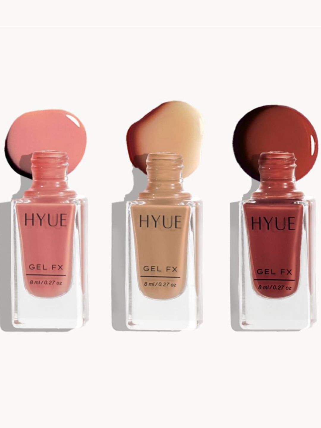HYUE Set Of 3 Gel Fx Nail Paint- 8 ml Each- Peony, Naked, Cocoa-image-29