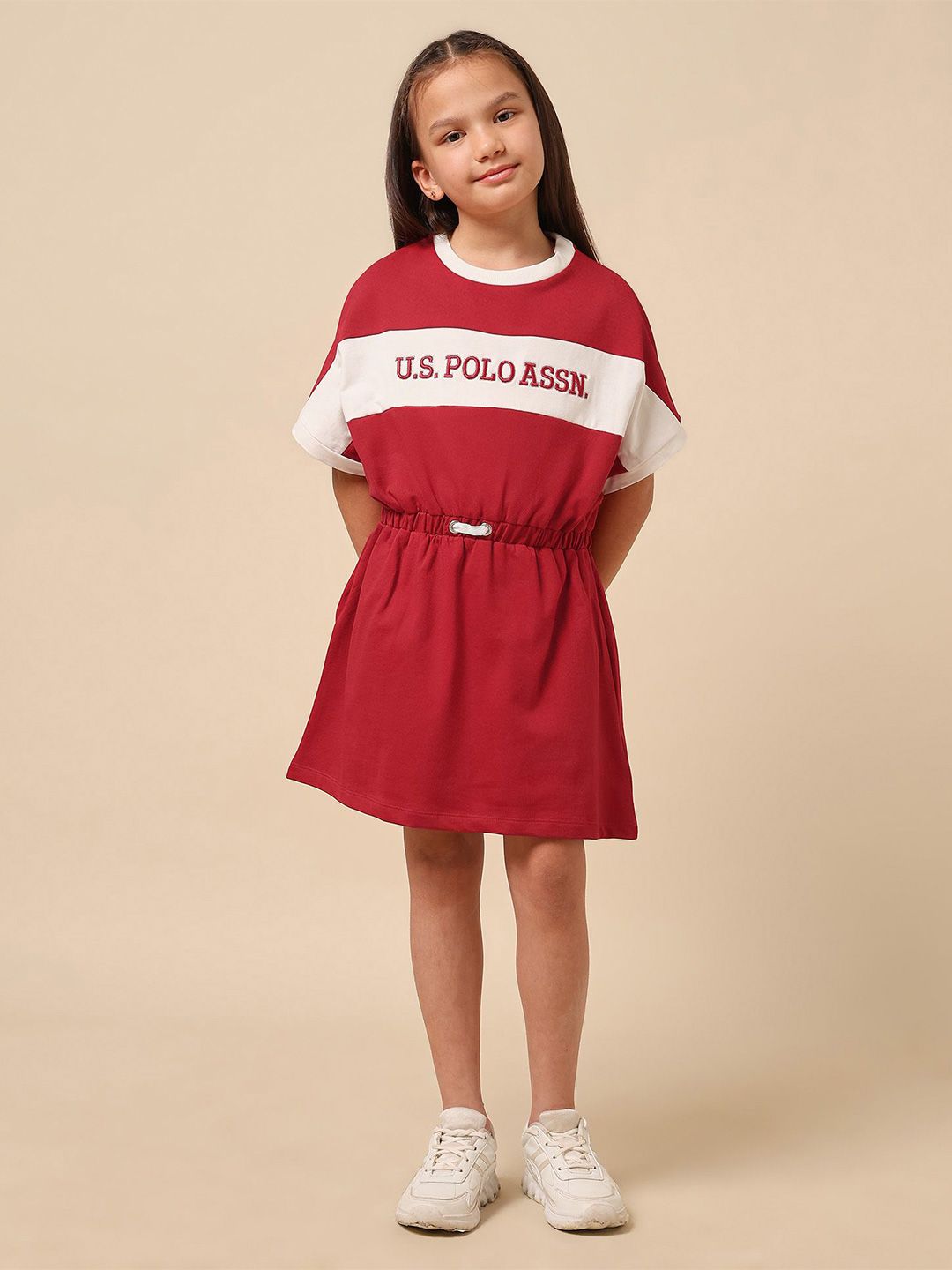 U.S. Polo Assn. Kids Colourblocked A-Line Dress-picture-10