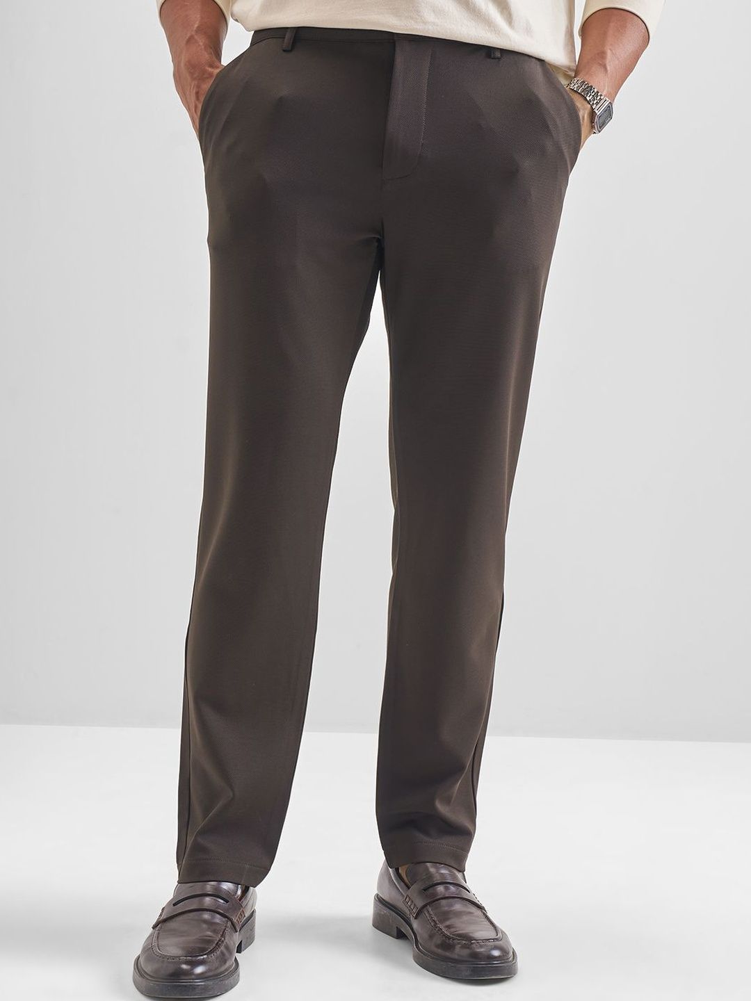HIGHLANDER Men Tapered Fit Teche Chinos Trousers-picture-40