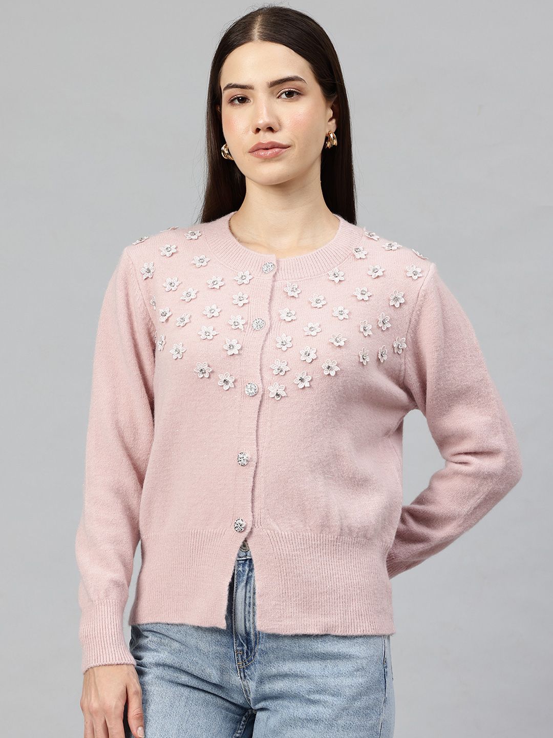 Pierre Carlo Floral Applique Cardigan-picture-10