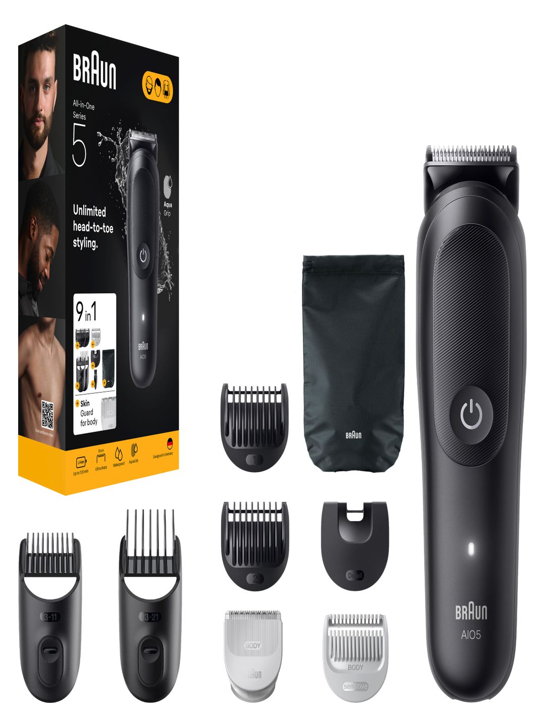 Braun Men Series 5 AIO5545 9-in-1 Beard & Body Grooming Kit - Grey-image-14