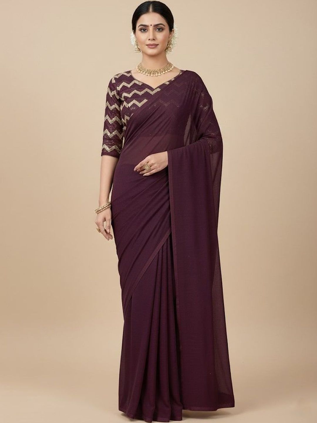 Shilpkala Solid Saree with Blouse Piece-picture-38