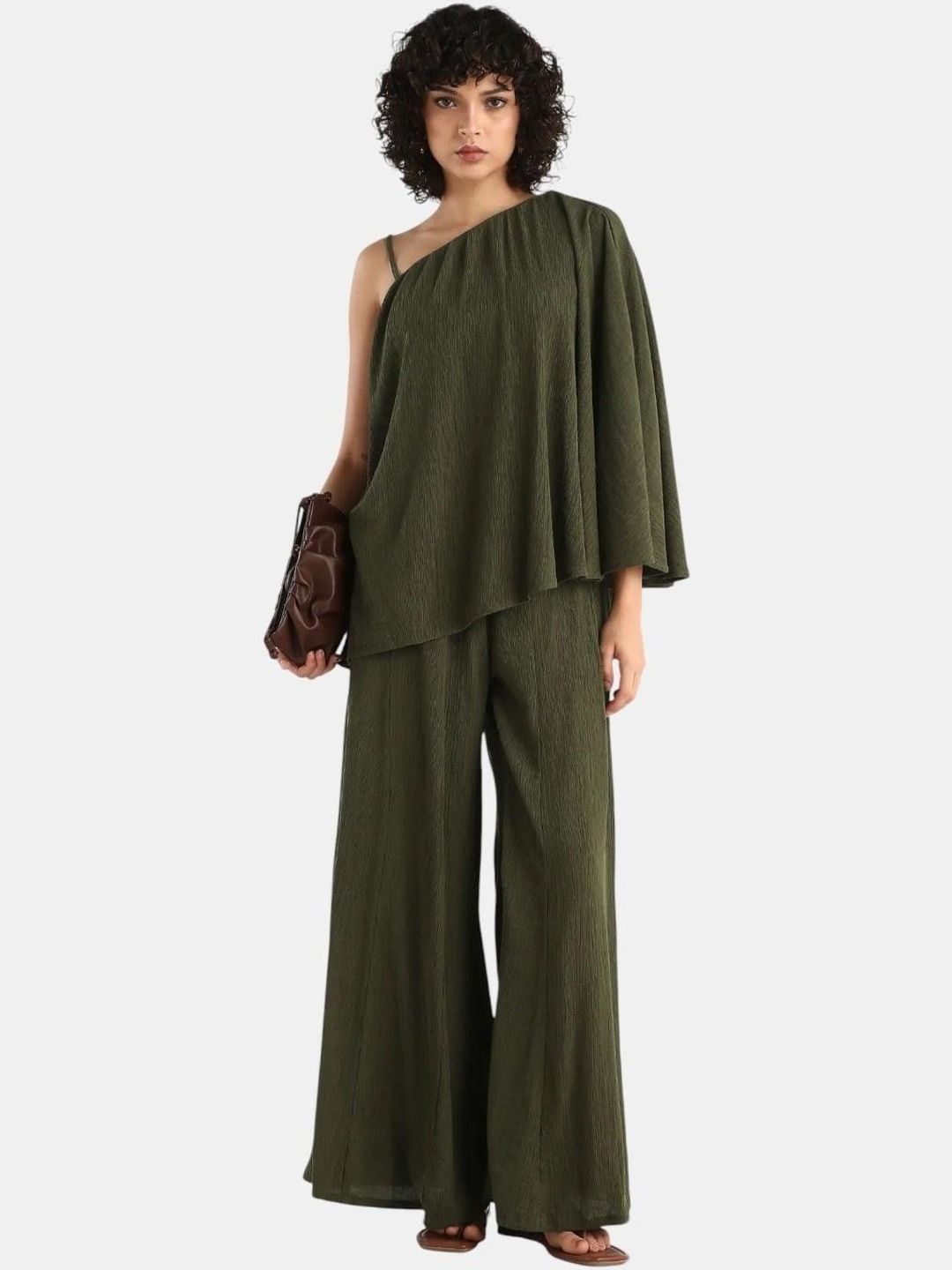 Style Prezone Buy RAREISM Women Olive Flared Fit Plain Trouser - Trousers for Women ...
