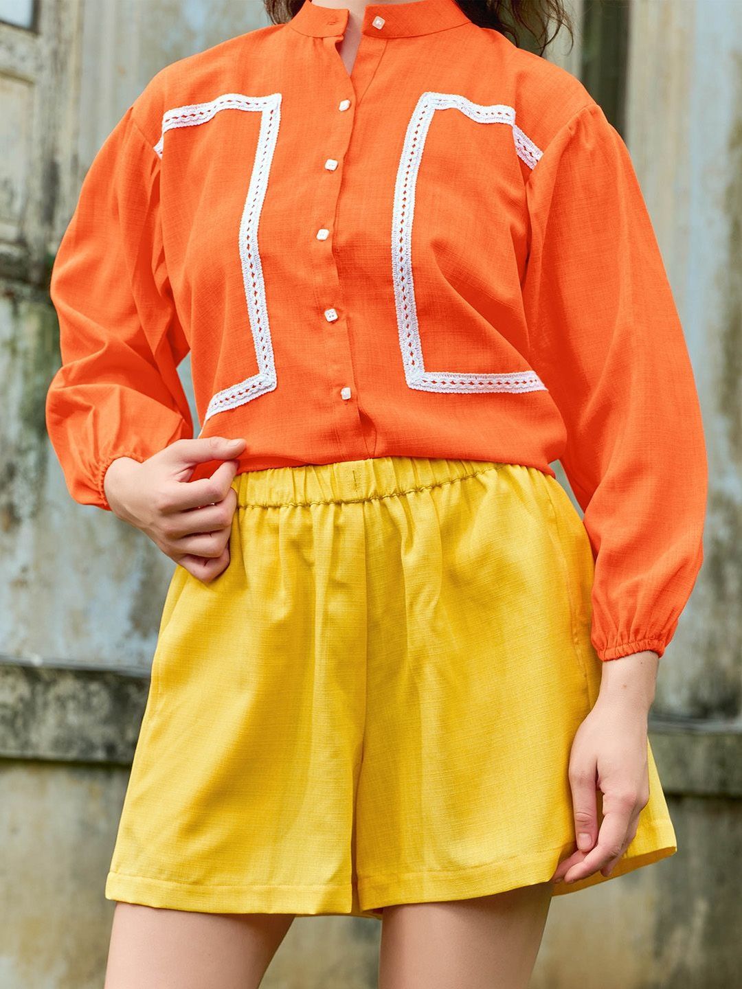 PURVAJA Women Loose Fit High-Rise Linen Shorts-image-29
