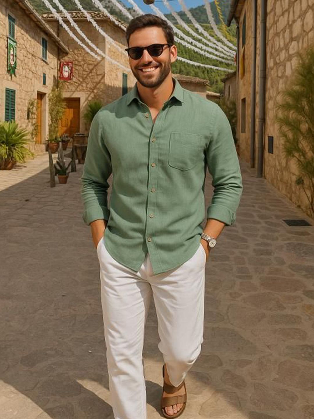 encore by INVICTUS Men Original Fit Solid Spread Collar Cotton Casual Shirt-picture-28