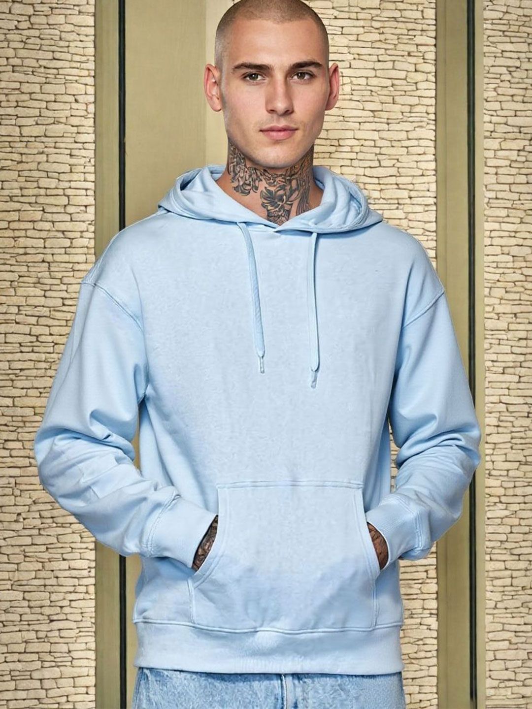PRINTCULTR Men Solid Long Sleeves Hooded Sweatshirt-picture-40
