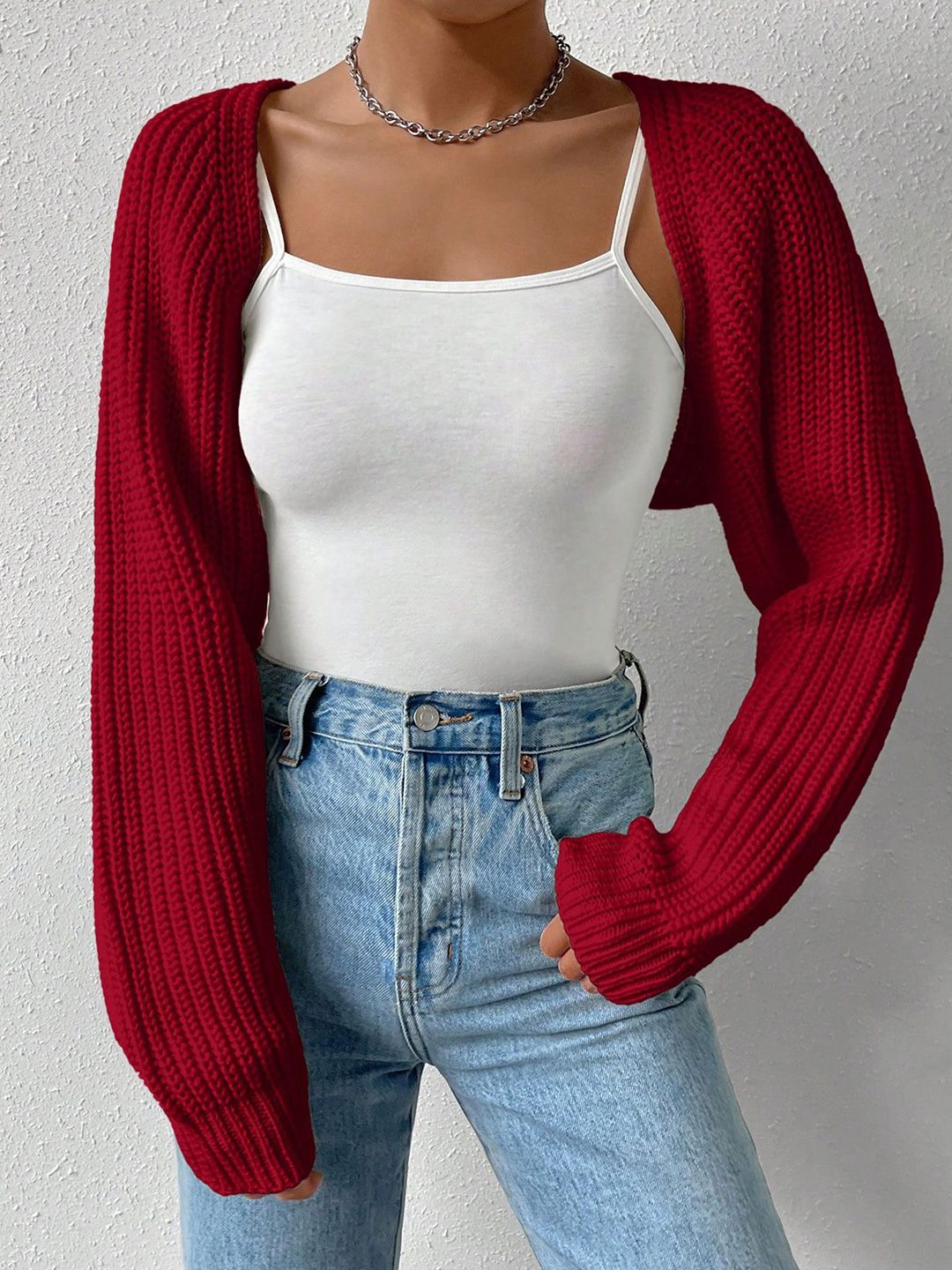 StyleCast x Revolte V-Neck Crop Shrug-picture-13
