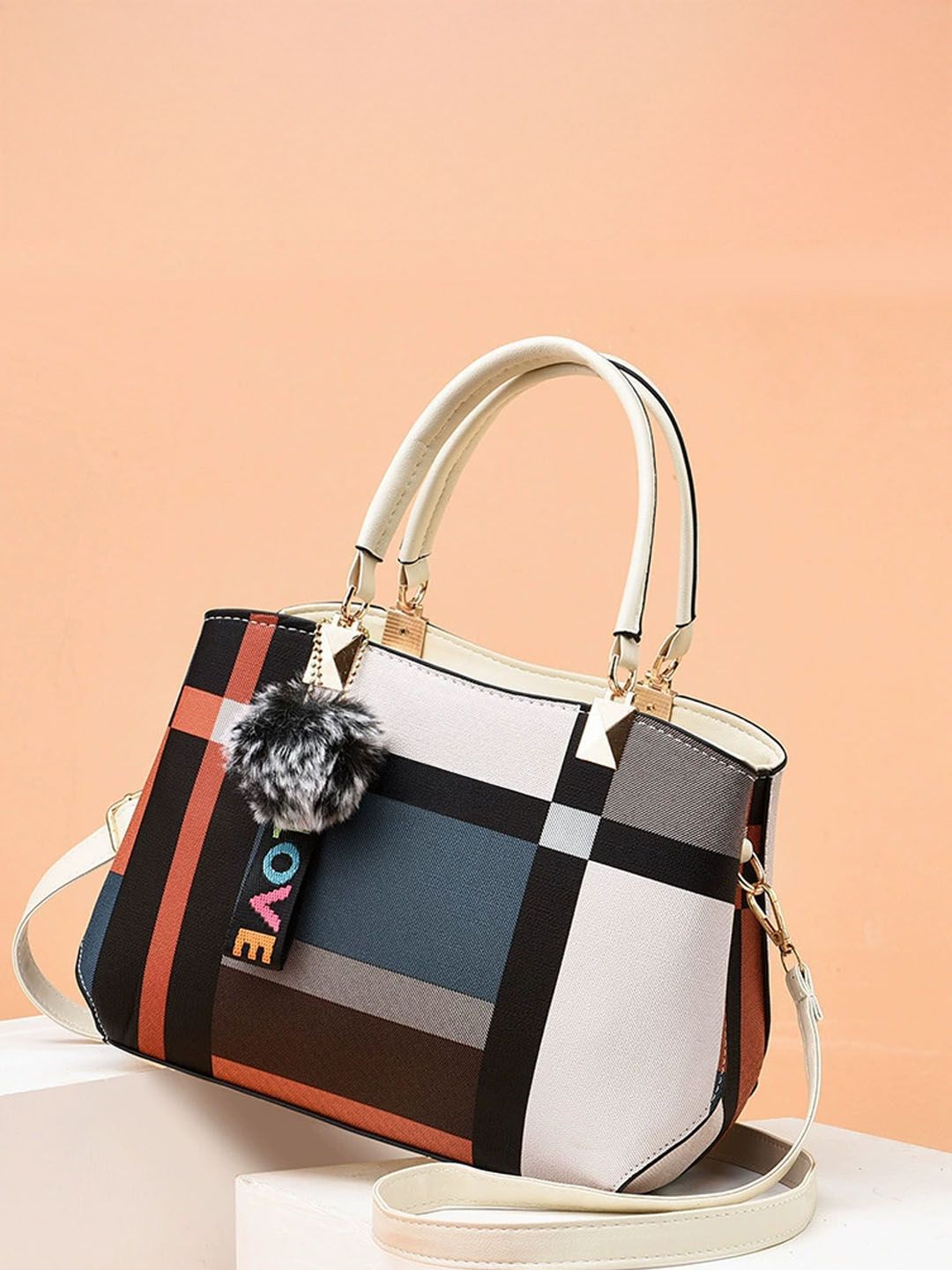StyleCast Colourblocked PU Bucket Handheld Bag With Detachable Sling Strap-picture-42