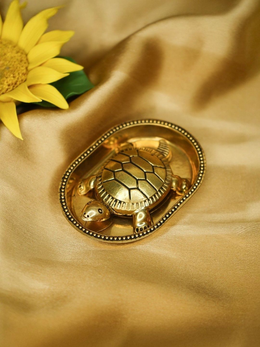 Ekhasa Gold-Toned Tortoise Figurine Showpiece-picture-26