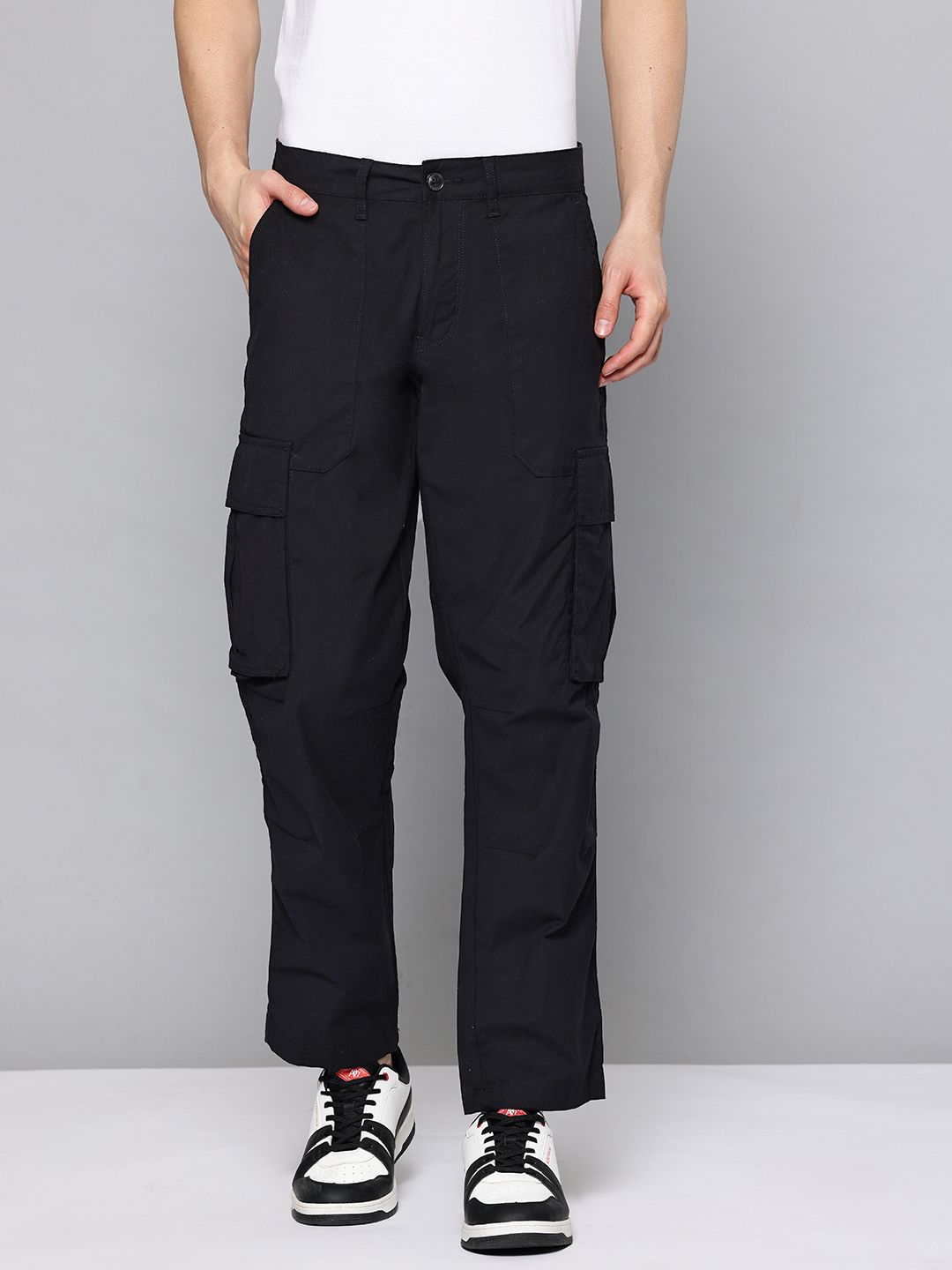 Flying Machine Men Relaxed Fit Twill Cargos-image-12