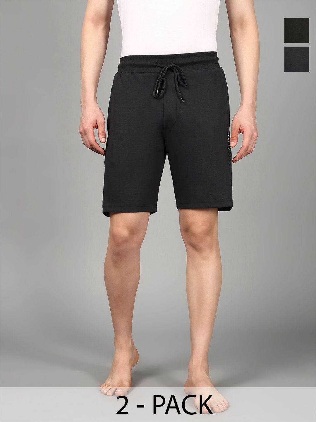 The Roadster Lifestyle Co. Men Pack Of 2 Cotton Mid-Rise Lounge Shorts-picture-10