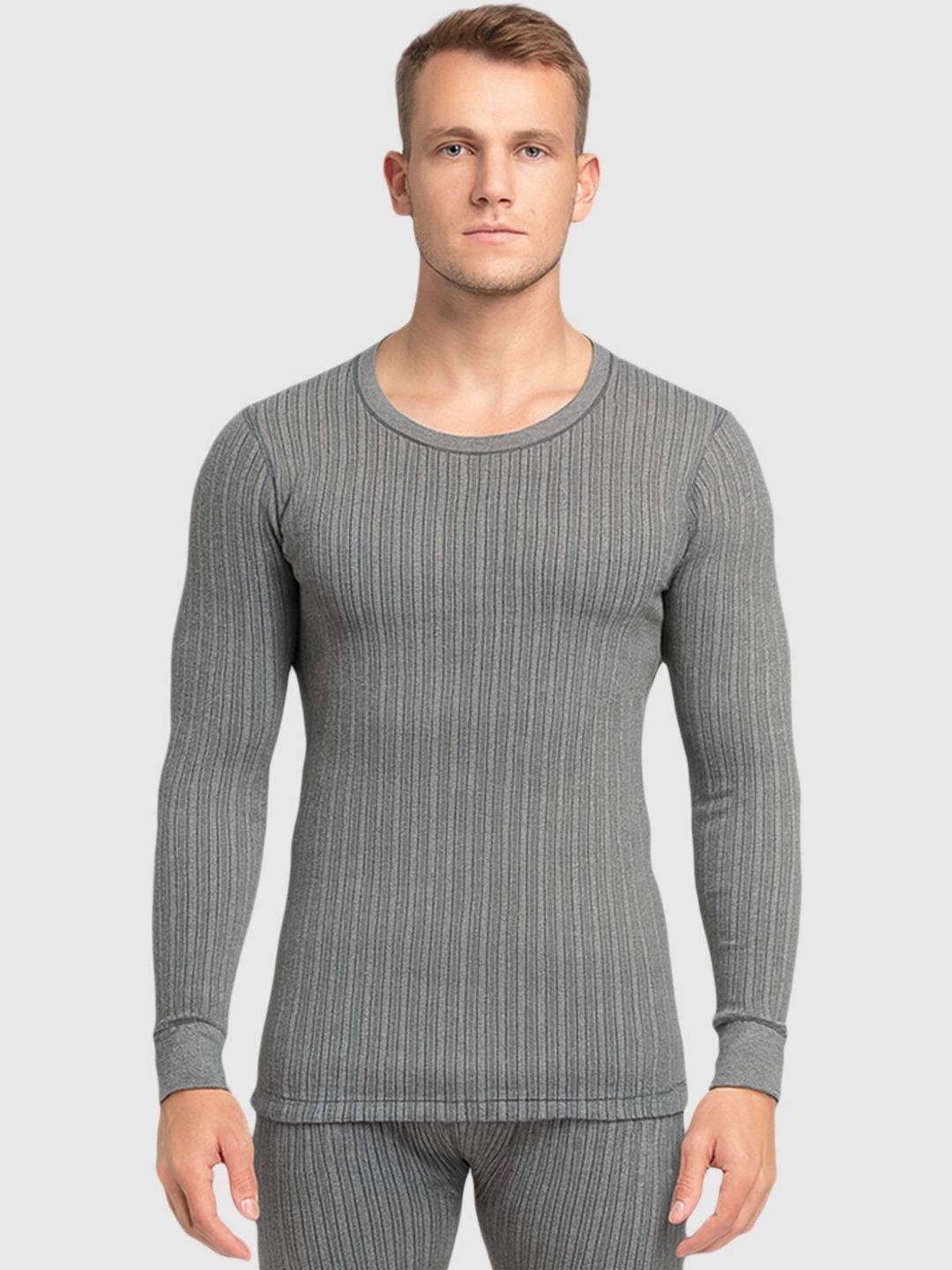 Lux Cozi Ribbed Round Neck Long Sleeves Cotton Thermal Tops-picture-34