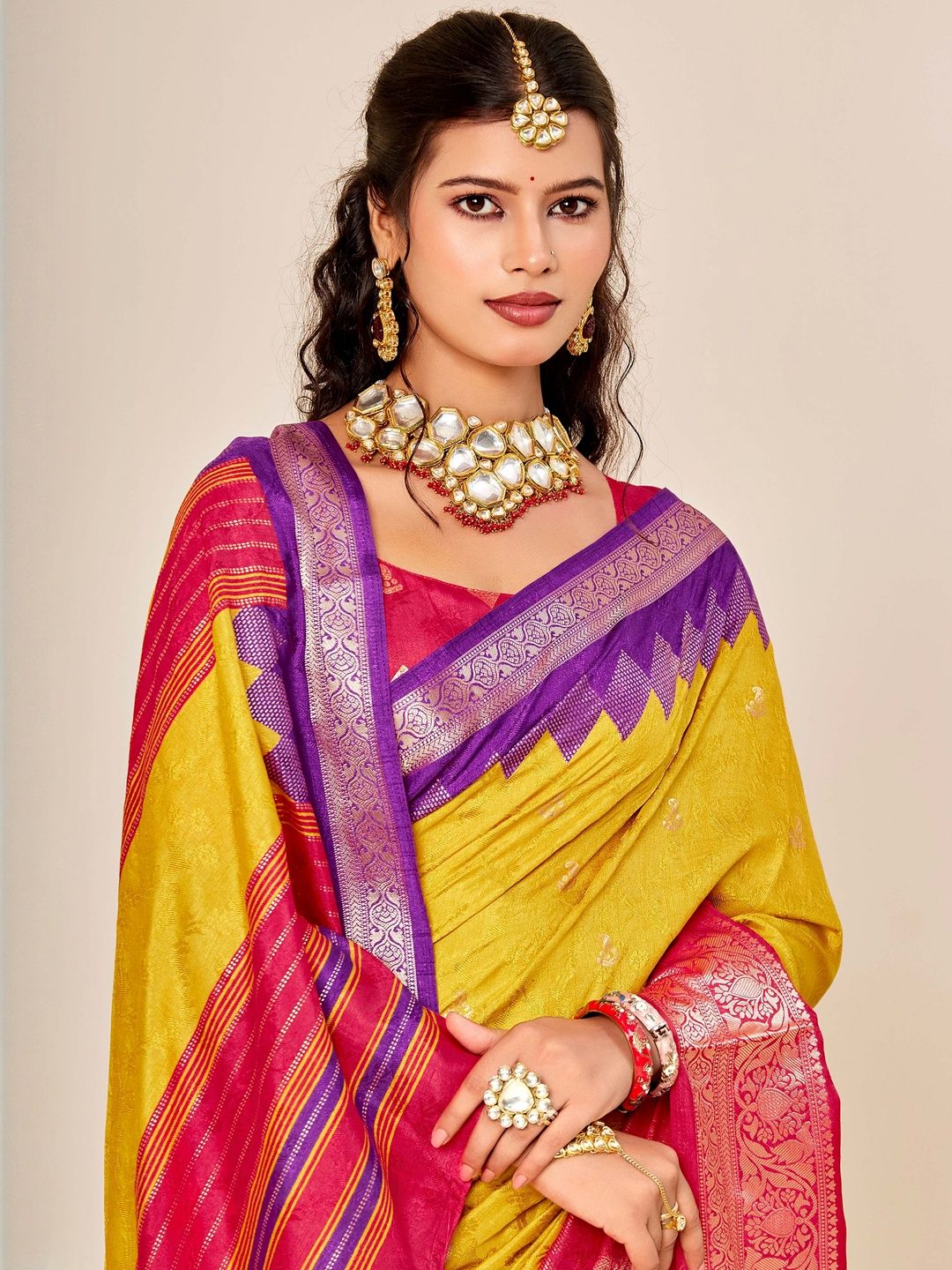 TIRA Ethnic Motifs Silk Blend Designer Fashion Saree-image-14