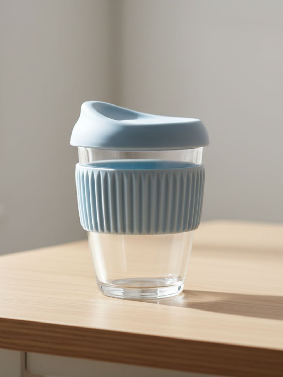 TASKHOUSE Blue & Transparent Glossy Glass Mug 300 ml-picture-19