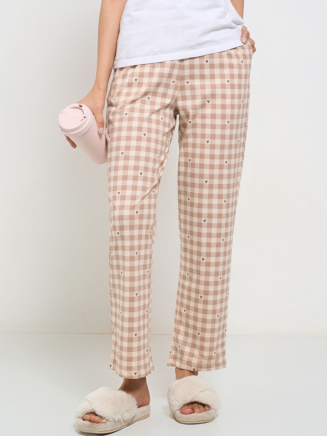 Dreamz by Pantaloons Women Checked Straight-Leg Lounge Pants-picture-34