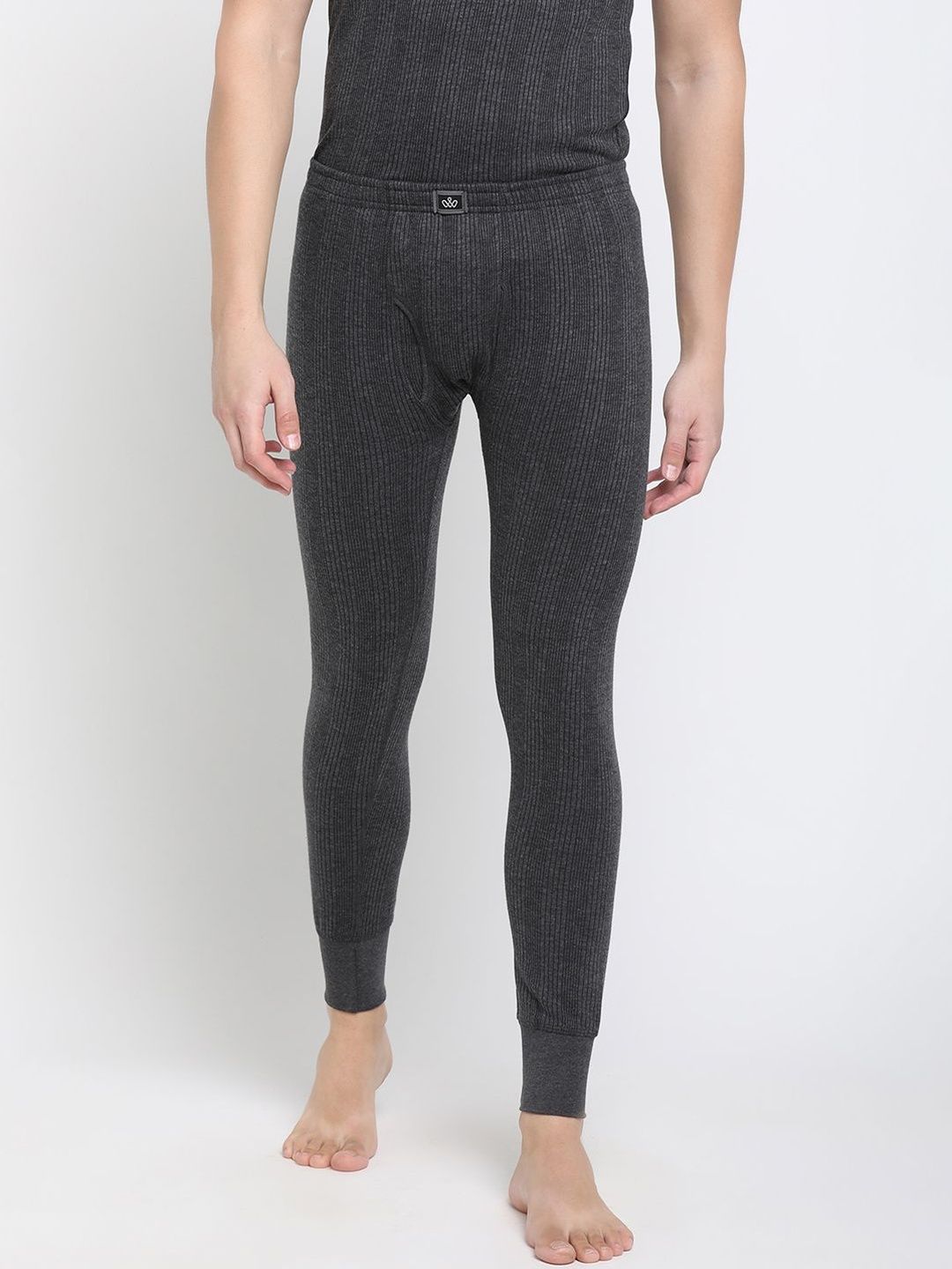 DIXCY SCOTT Men Ribbed Mid-Rise Thermal Bottoms-picture-12