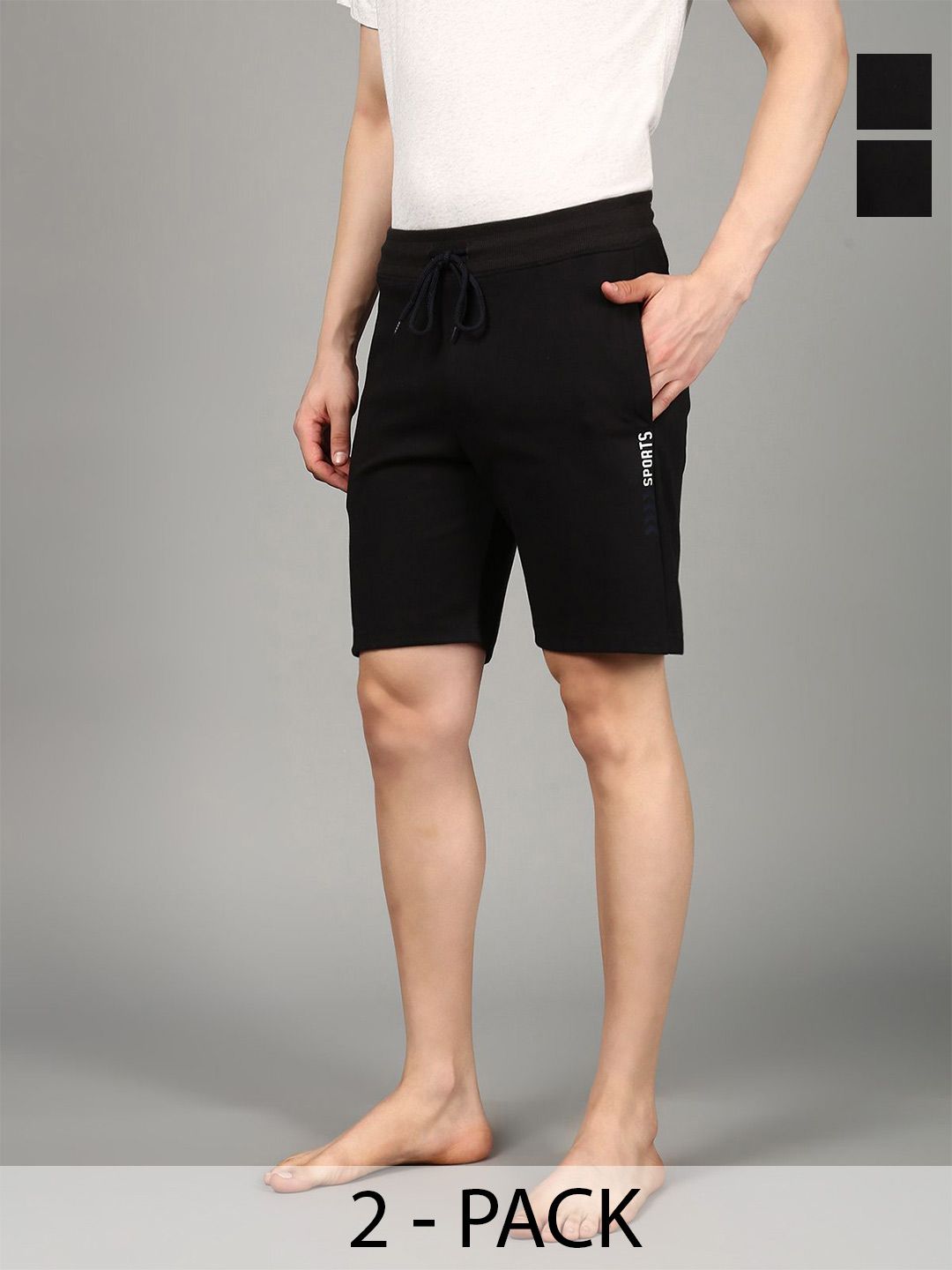 The Roadster Lifestyle Co. Men Pack Of 2 Mid-Rise Lounge Shorts-picture-31