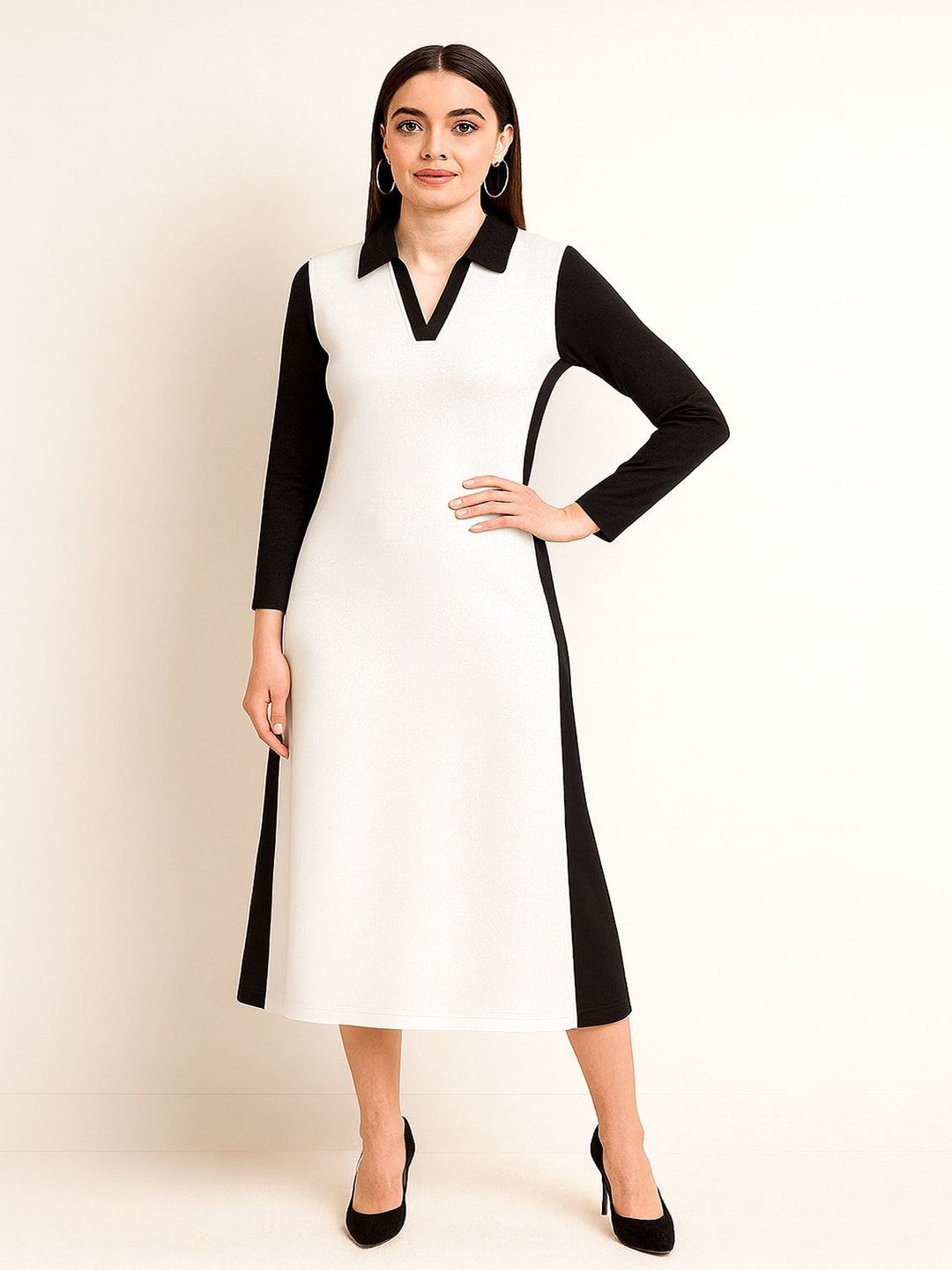 GAB Colourblocked A-Line Midi Dress-picture-39