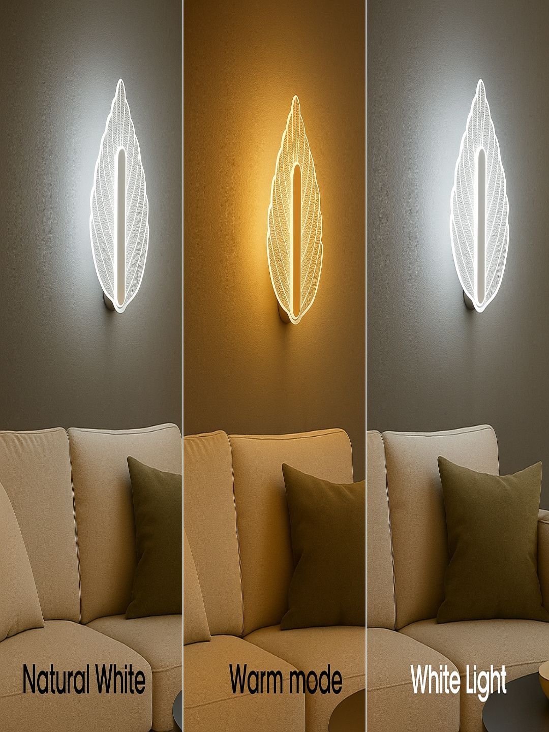 POWERLAM Gold-Toned Modern Leaf Light Fixture Wall Lamp-picture-36