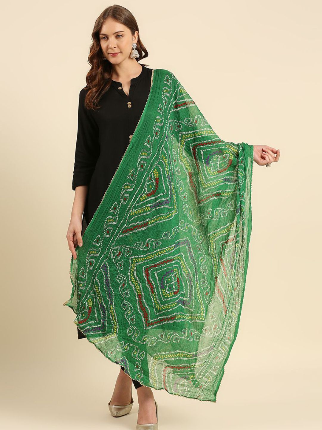 Dupatta Bazaar Bandhani Printed Chiffon Dupatta-picture-22