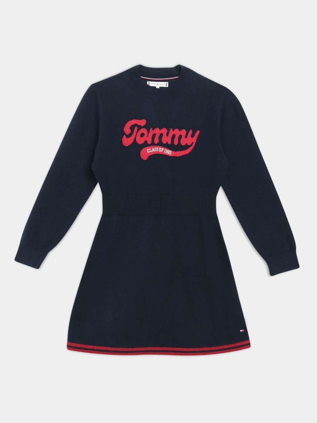 Tommy Hilfiger Girls Crew Neck Logo Embroidered A-Line Dress-picture-38
