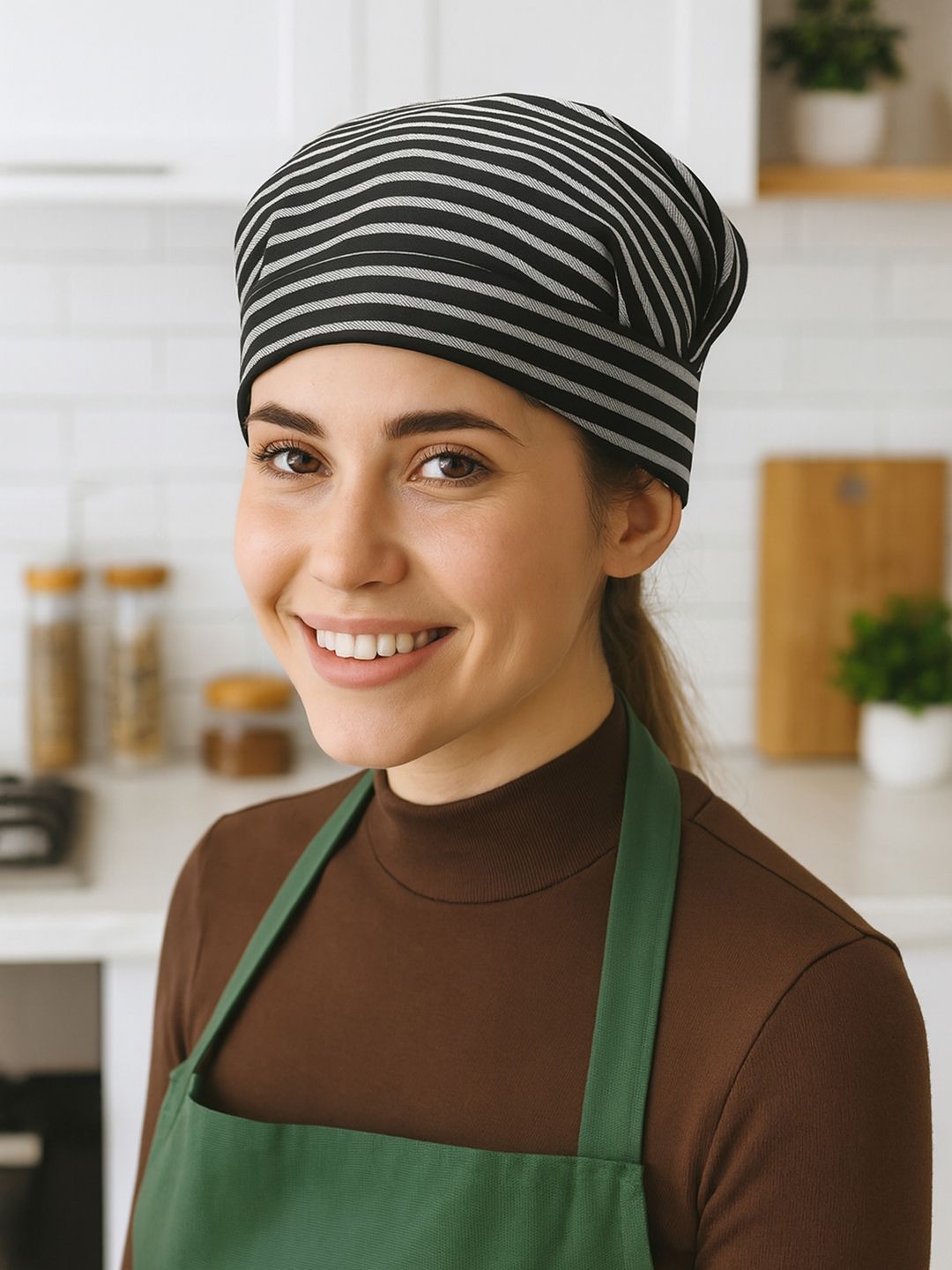 Kuber Industries Unisex Printed Adjustable & Breathable Kitchen Hat for Cooks Beanie-picture-14