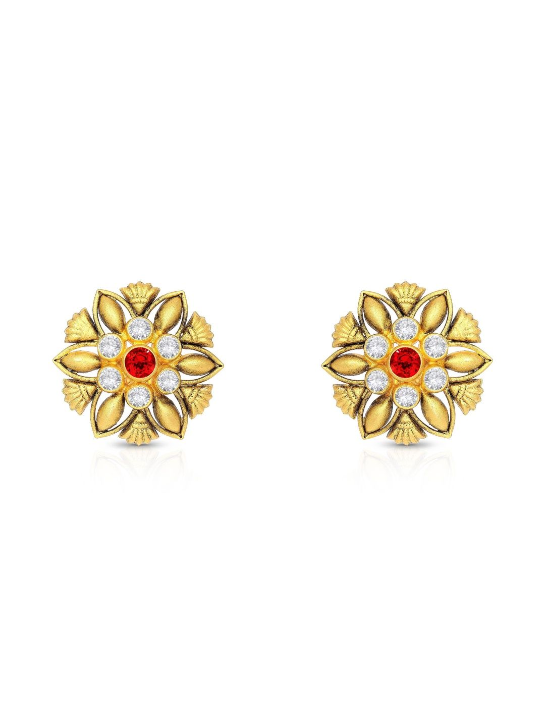 BHIMA 22Kt Gold Malli Tharu Earrings - 6.54 g-image-10