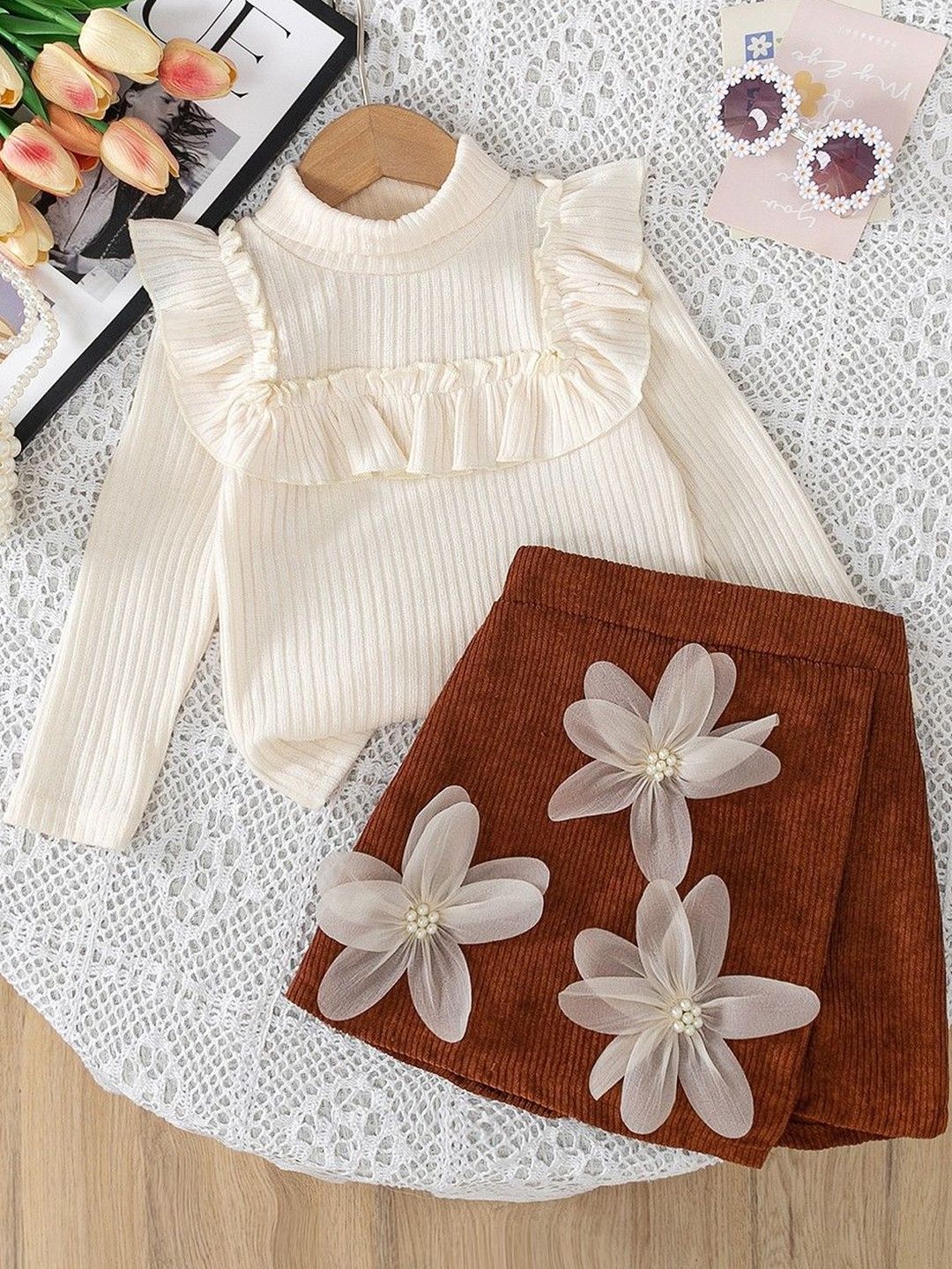 YK Girls Top with Skirt Clothing Set-picture-35