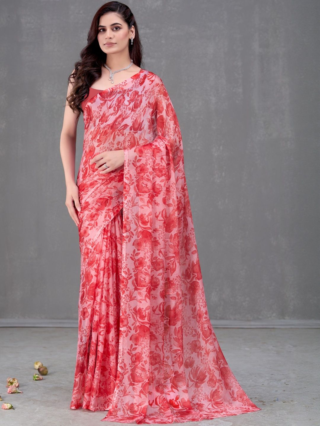 Garden Vareli Floral Pure Chiffon Saree