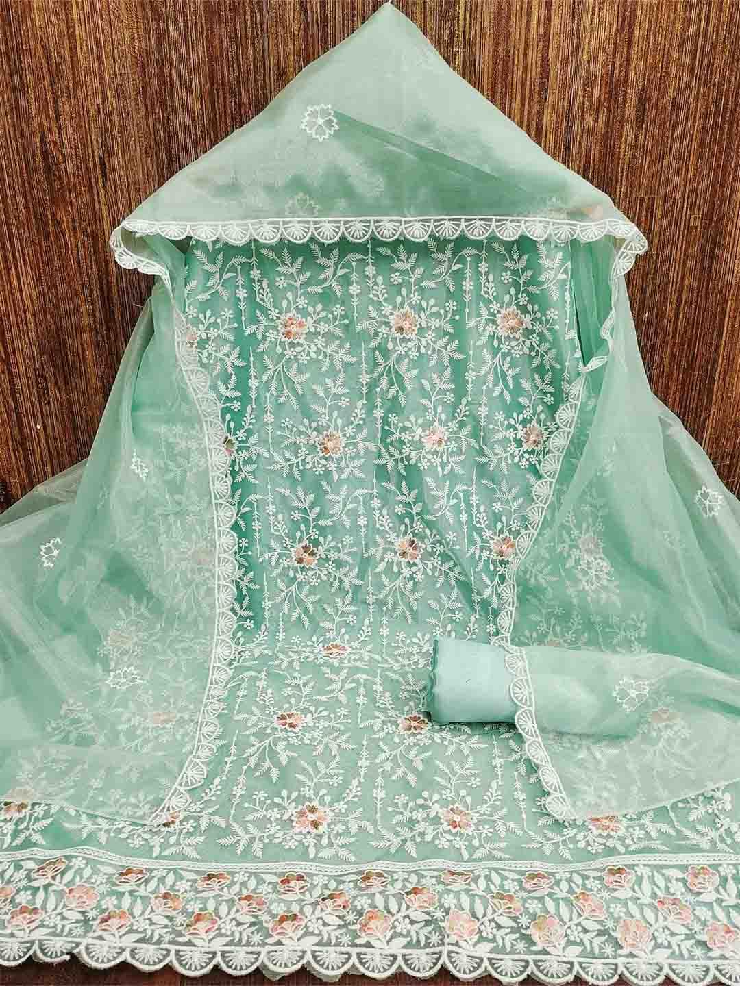 NEGRONI Embroidered Organza Unstitched Dress Material-picture-40