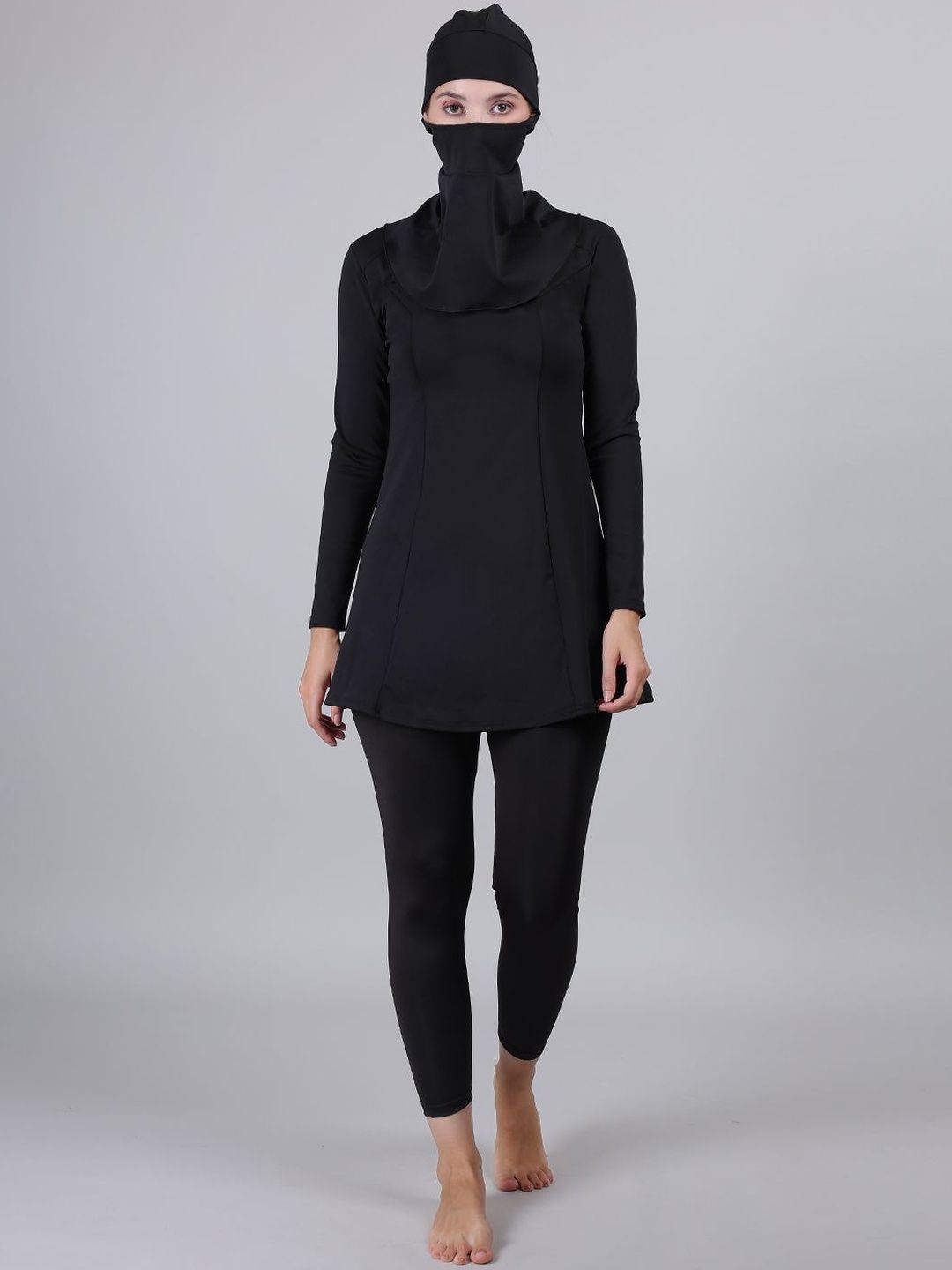 MEGASKA 3-Piece Round Neck Full Coverage Burkini Swim Set-image-7