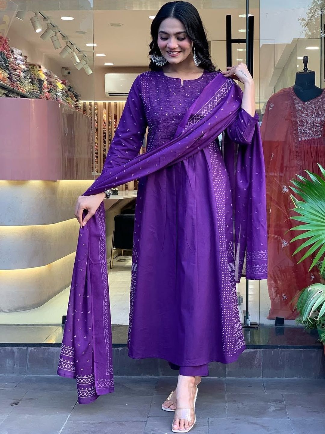 Brand Hill Women Ethnic Motifs Embroidered A-Line Kurta with Trousers & Dupatta-picture-27