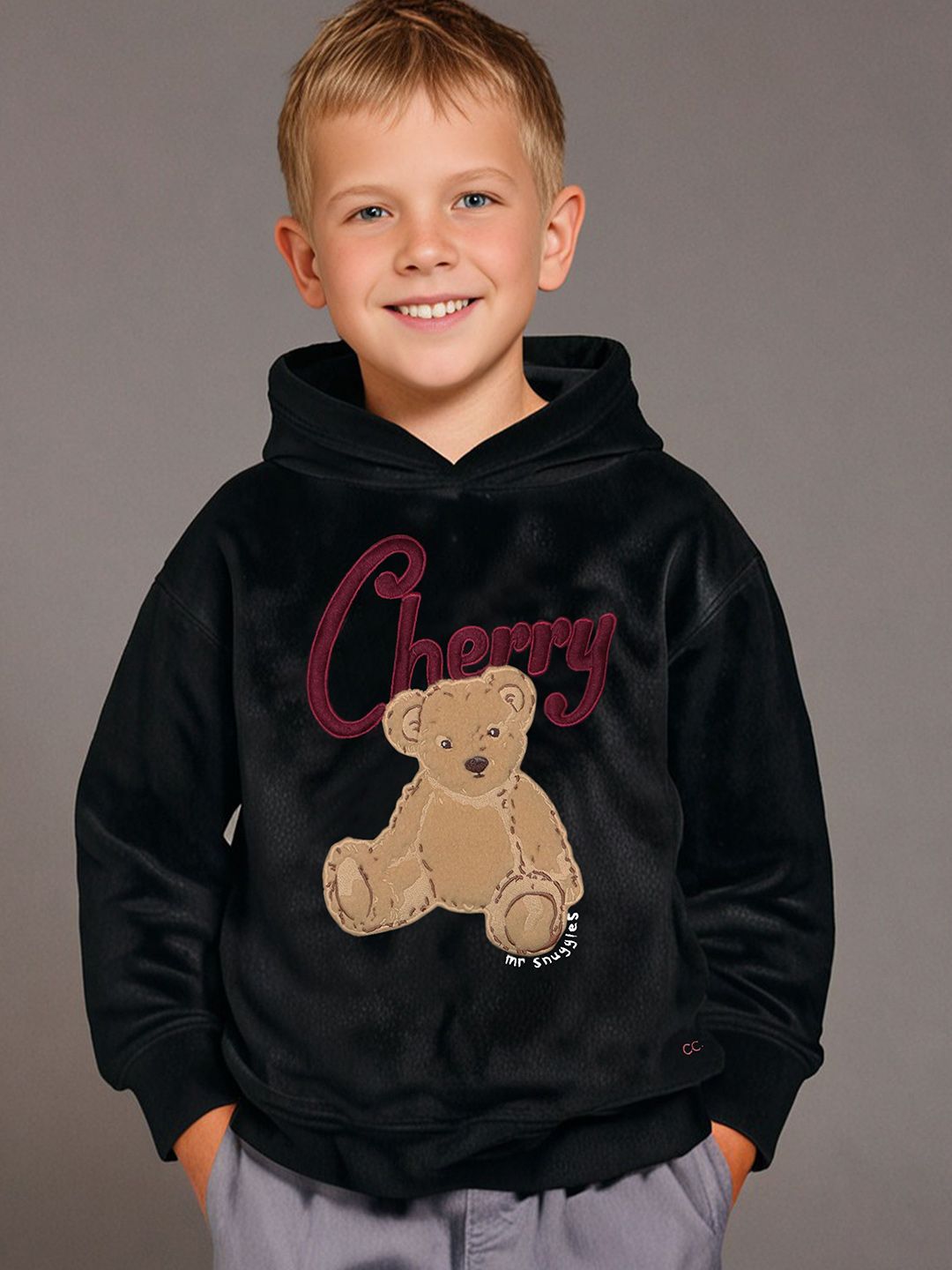 Cherry Crumble Kids Hooded Applique Pullover-picture-21