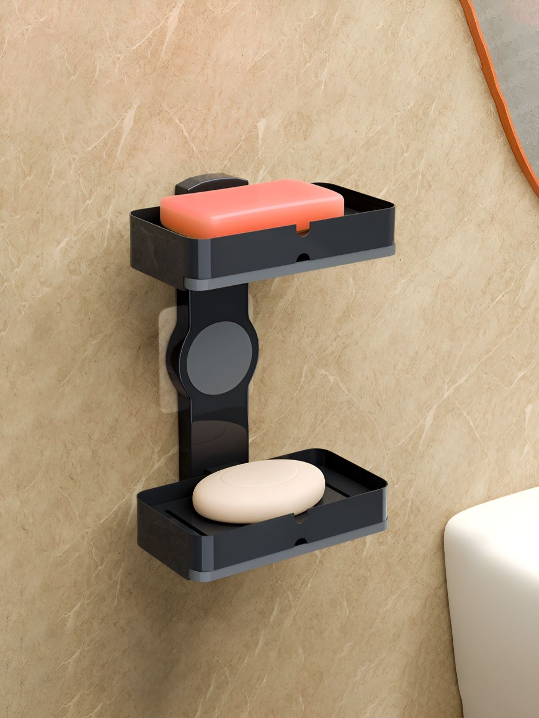 Aura Black Solid Plastic Soap Dish-picture-40