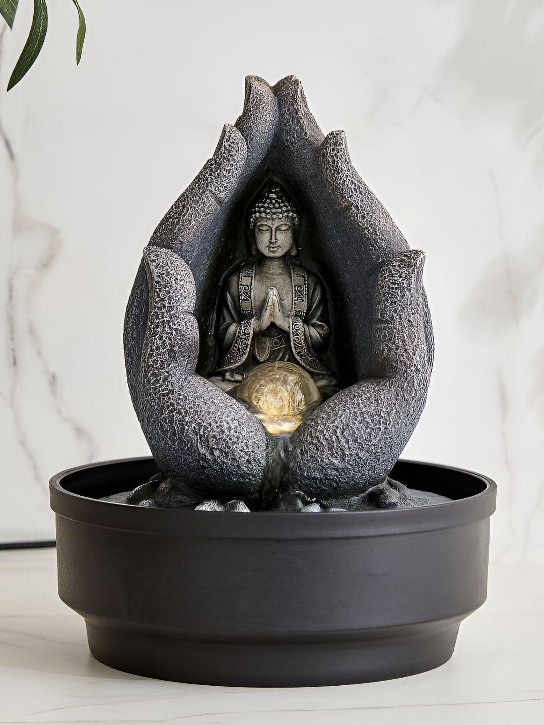 Home Centre Alpine Modern Grey Textured Buddha Water Fountain-picture-20