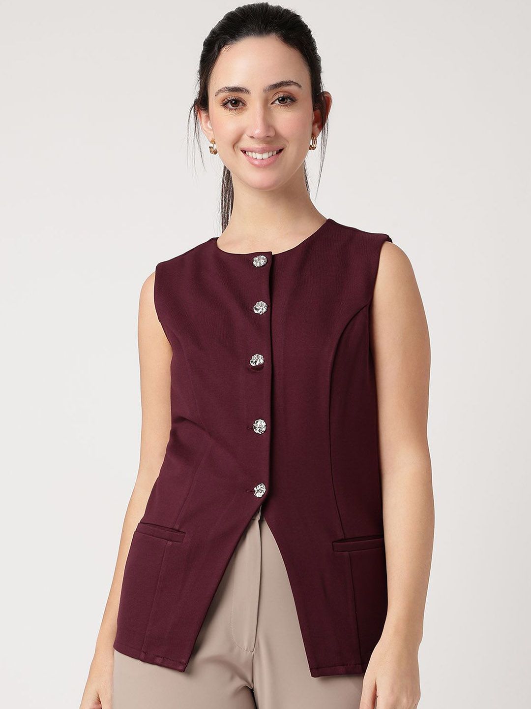Strong And Brave Round Neck Waistcoat-image-2