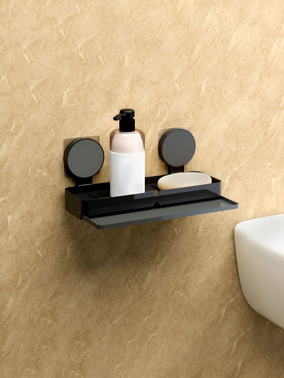 Aura Black Solid Plastic Soap Dish-picture-19