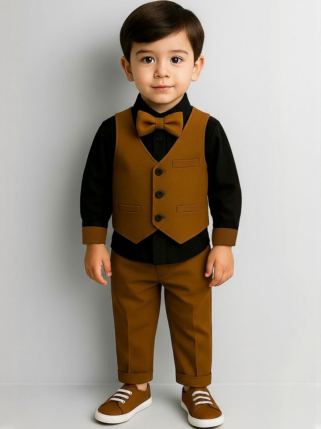 STINITY Boys Pure Cotton Suit Set with Bow Tie-image-49