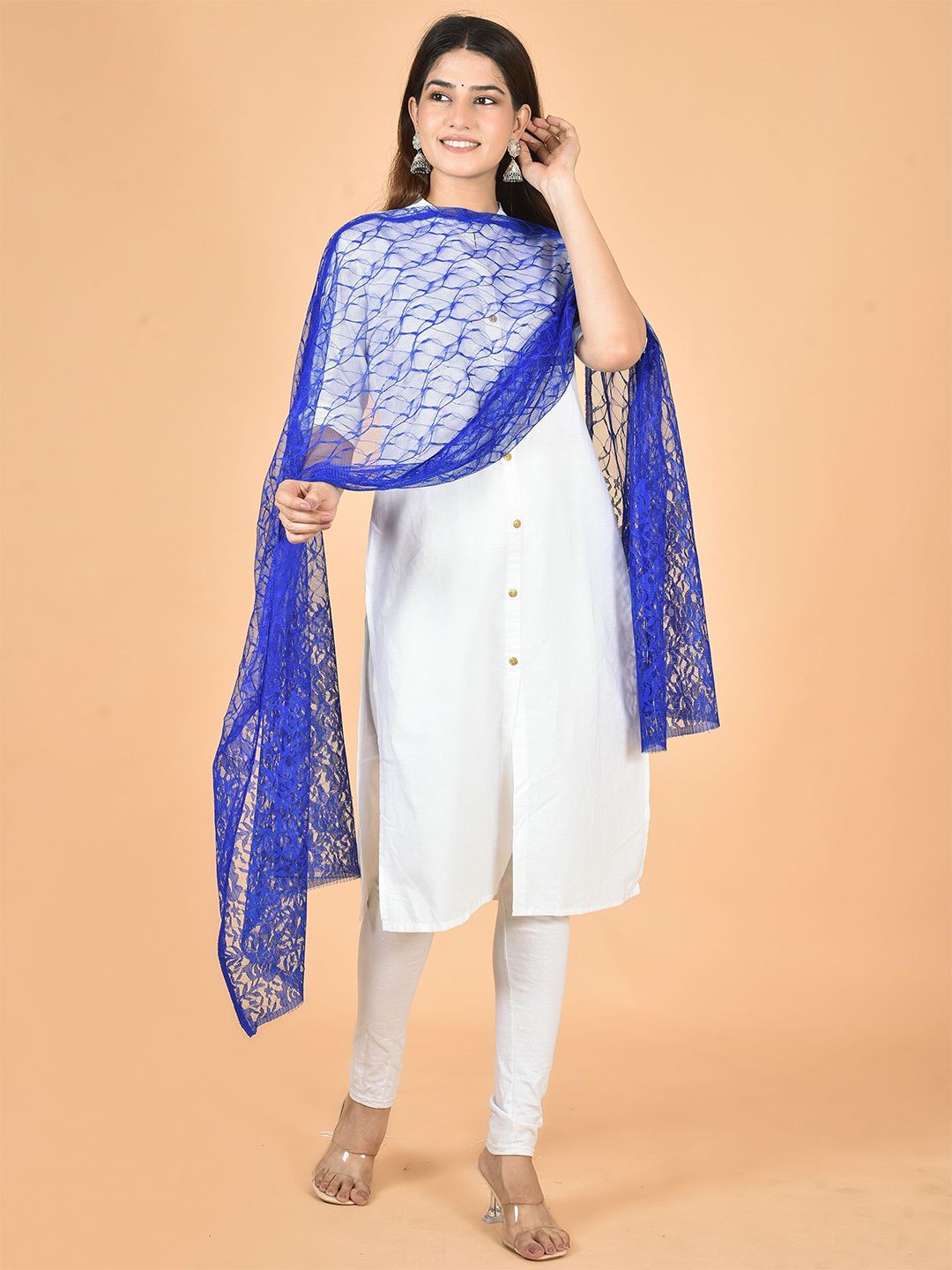 Nakoda Creation Floral Woven Design Net Dupatta-picture-13