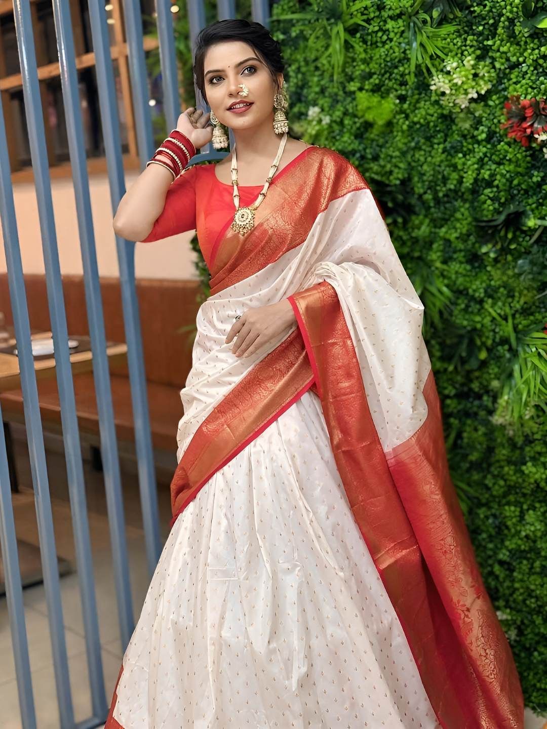 Vastravatika Ethnic Motifs Woven Design Zari Kanjeevaram Saree-picture-14