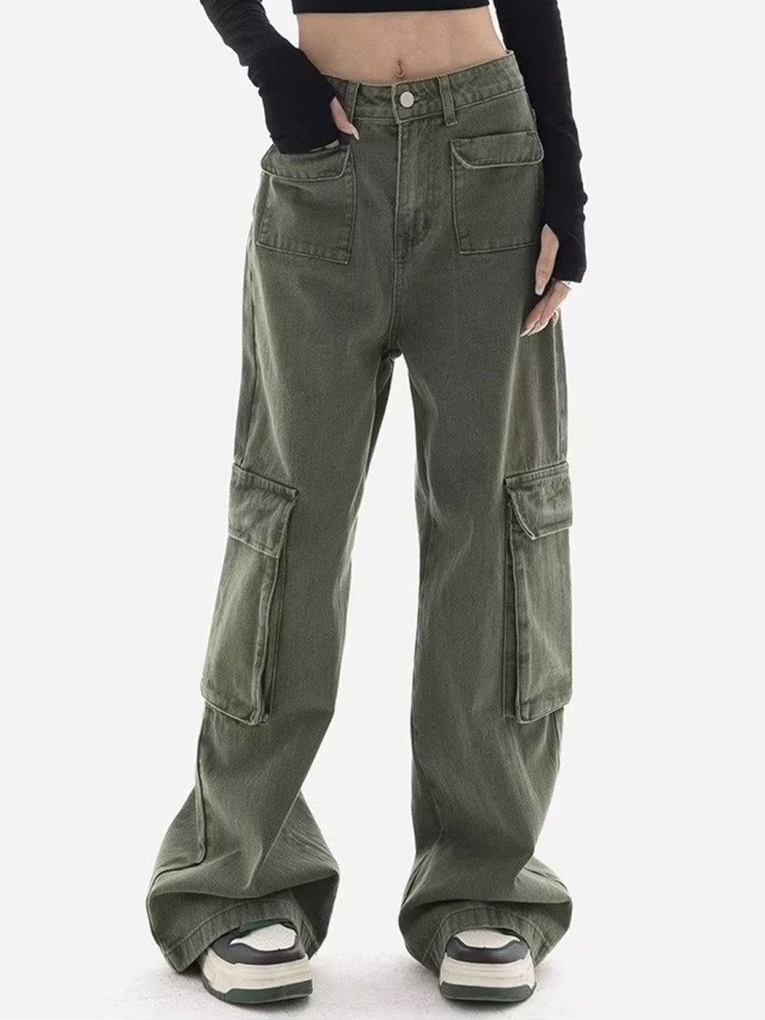 StyleCast Women Regular Fit Mid-Rise Cotton Cargo Styles Jeans-picture-27