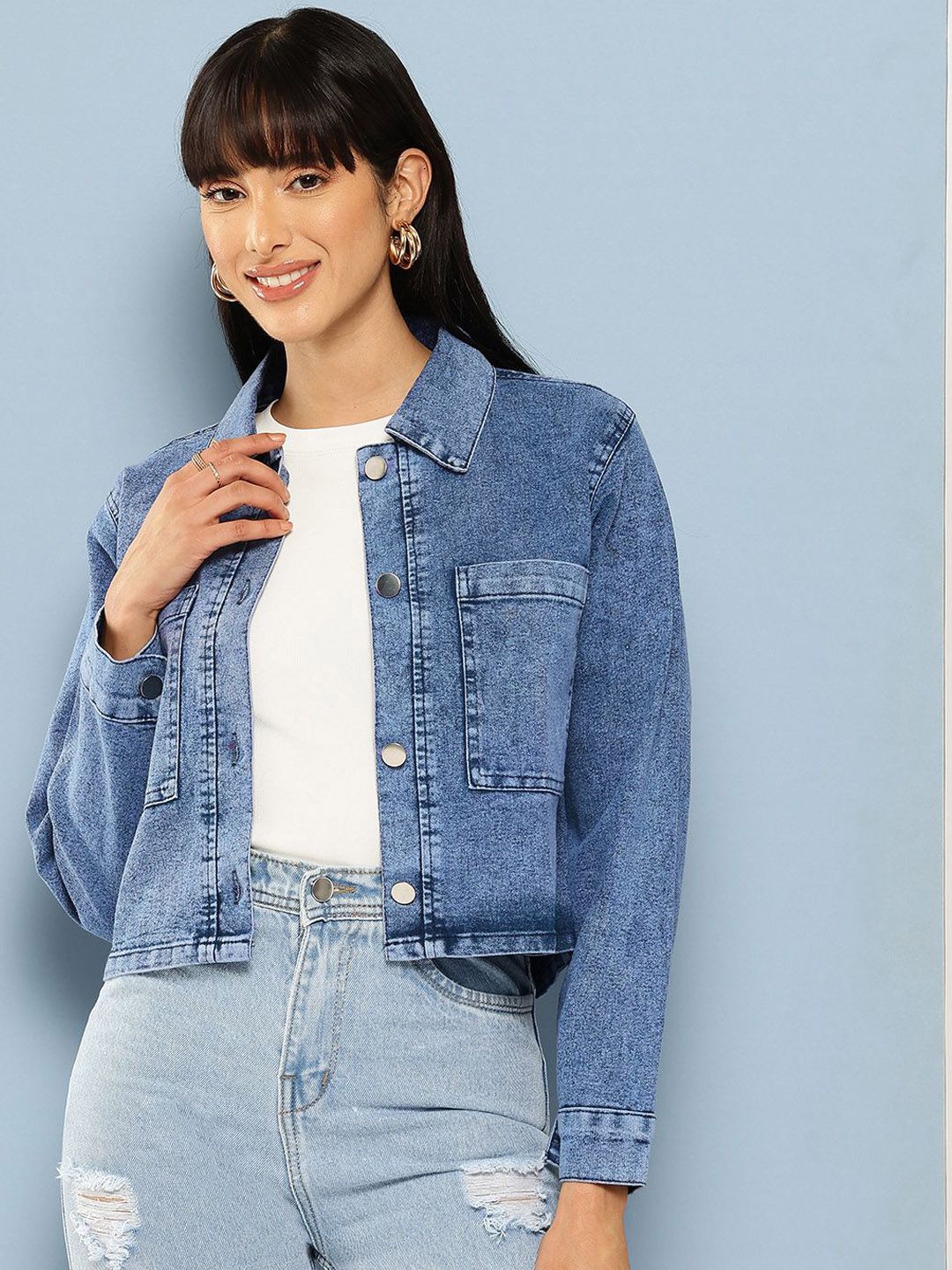 BAESD Women Crop Denim Jacket-picture-23