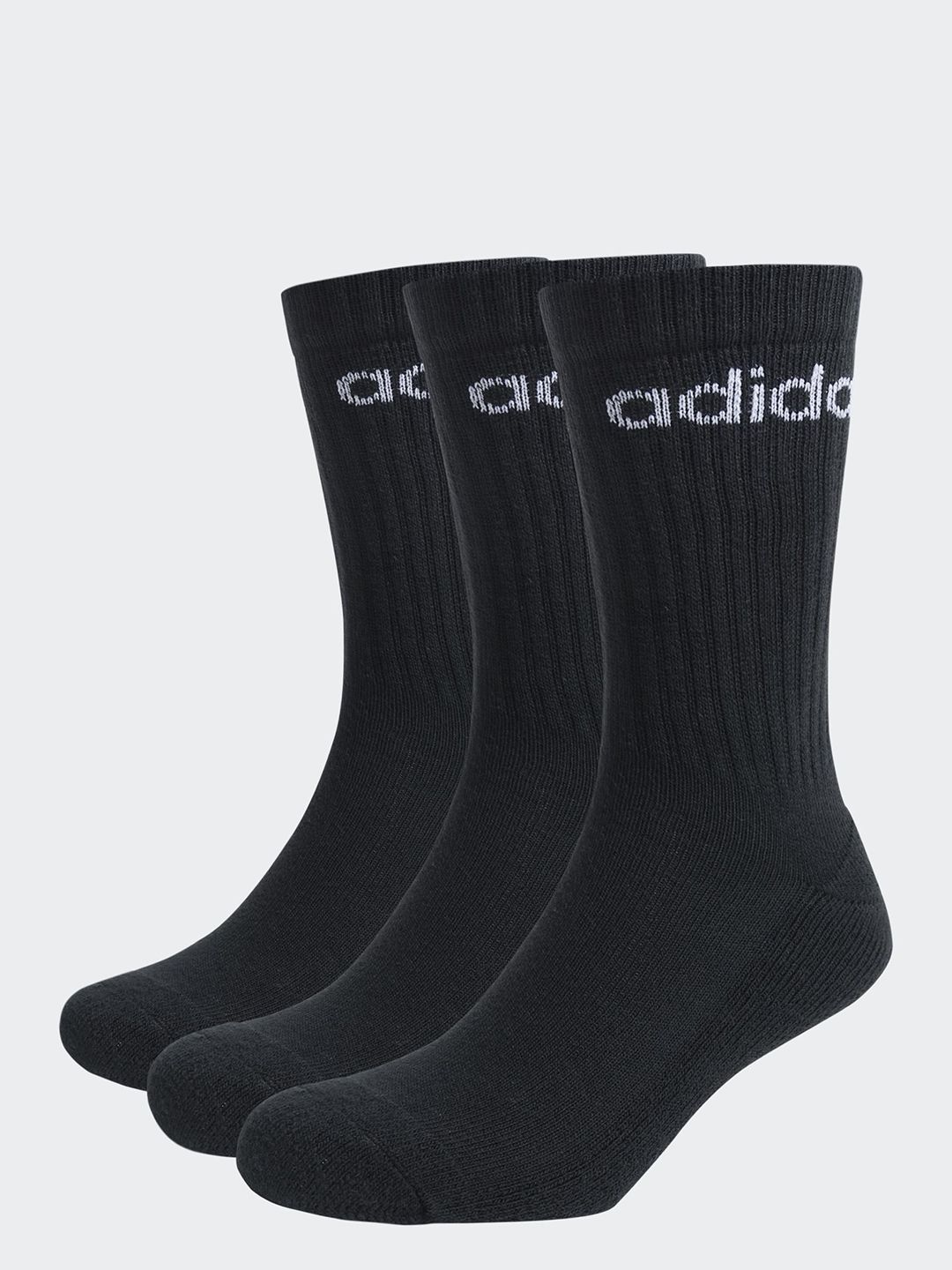 ADIDAS Pack Of 3 Linear Crew-Length Socks-image-2