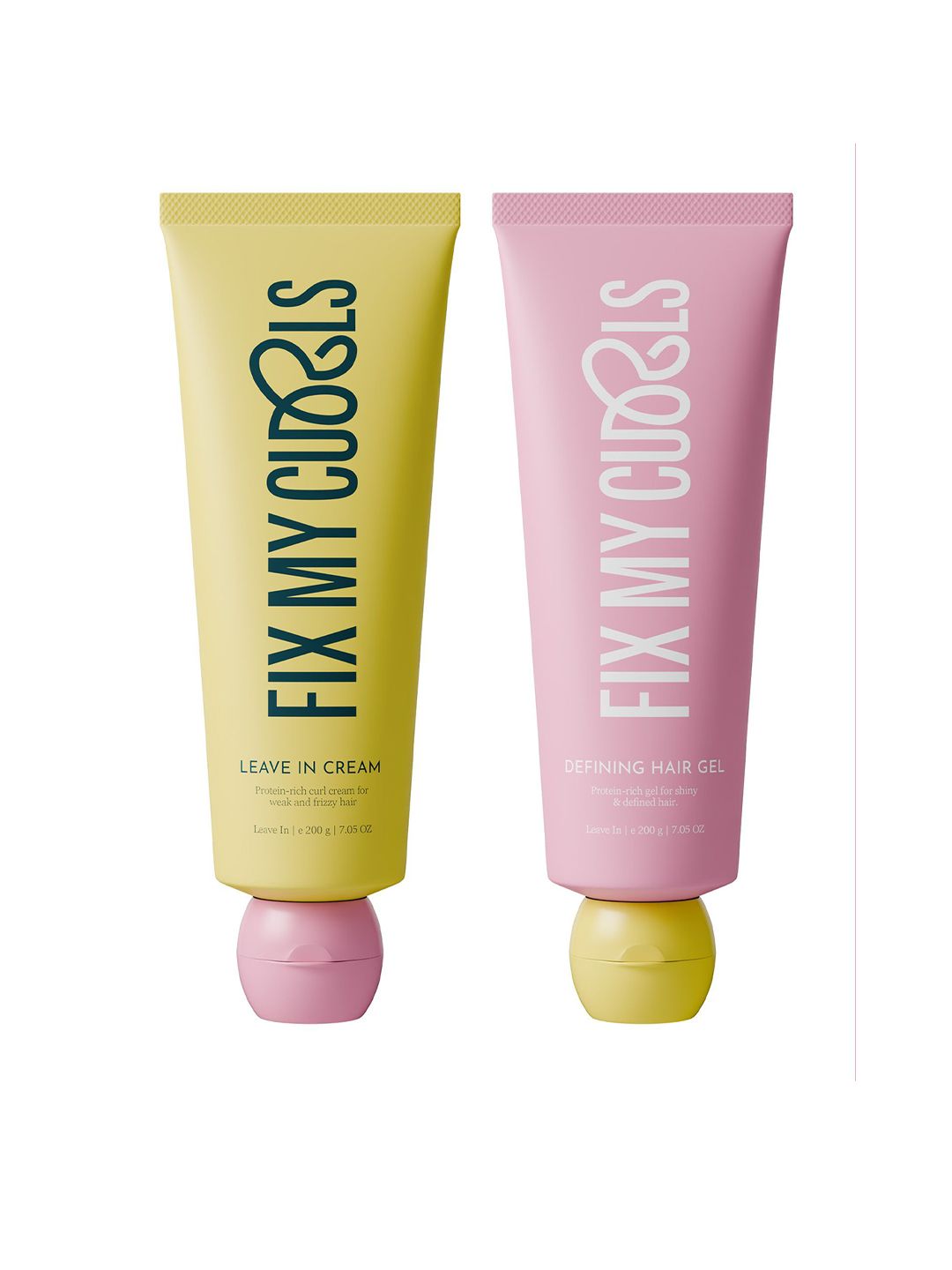 Fix My Curls Set Of 2 Leave In Cream & Defining Hair Gel Protein Styling Duo - 200 g Each