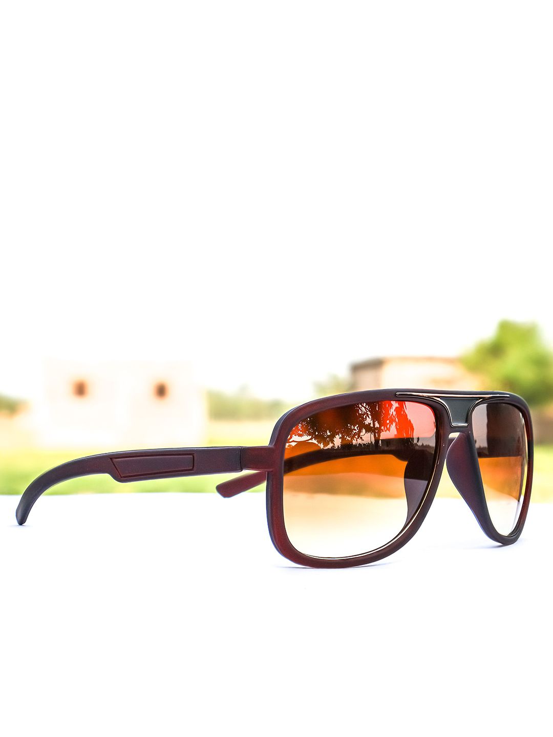 Jiebo Men Brown Lens & Brown Rectangle Sunglasses with-image-44