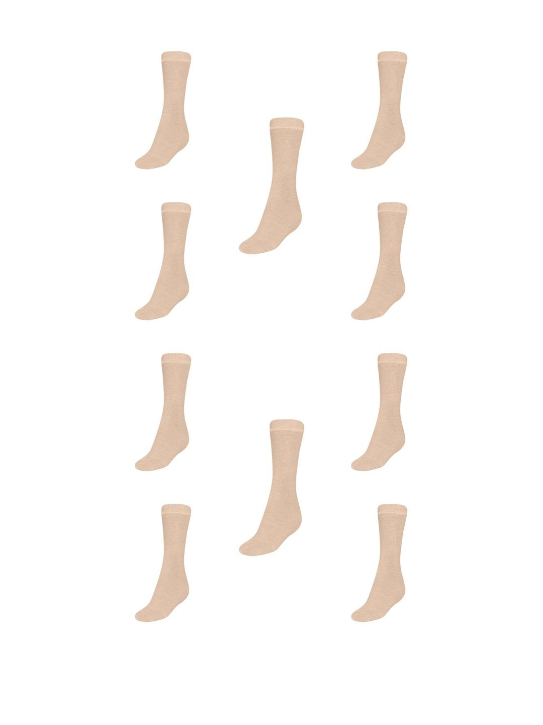 MUKHAKSH Boys Set Of 10 Solid Cotton Calf Length Socks-picture-35