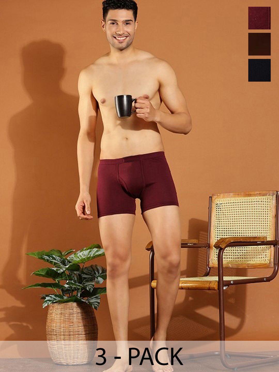 CAVENDERS Men Pack of 3 Cotton Solid Briefs-picture-40