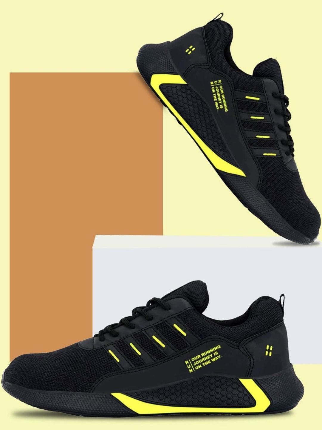 PENNEN Men Black Mesh Running Non-Marking Shoes-picture-39