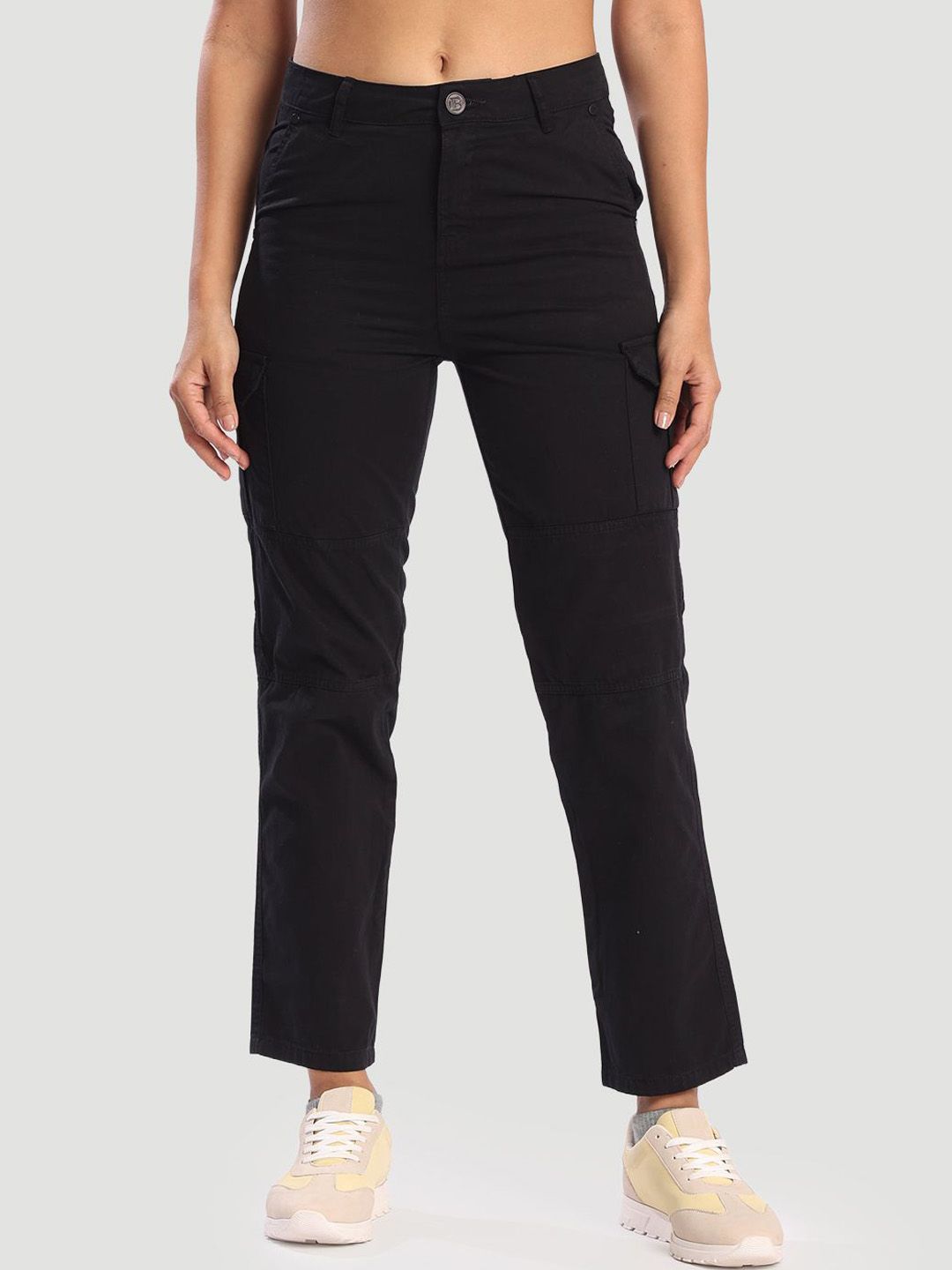 Bene Kleed Women Slim Fit Cotton Cargos Trousers-image-32