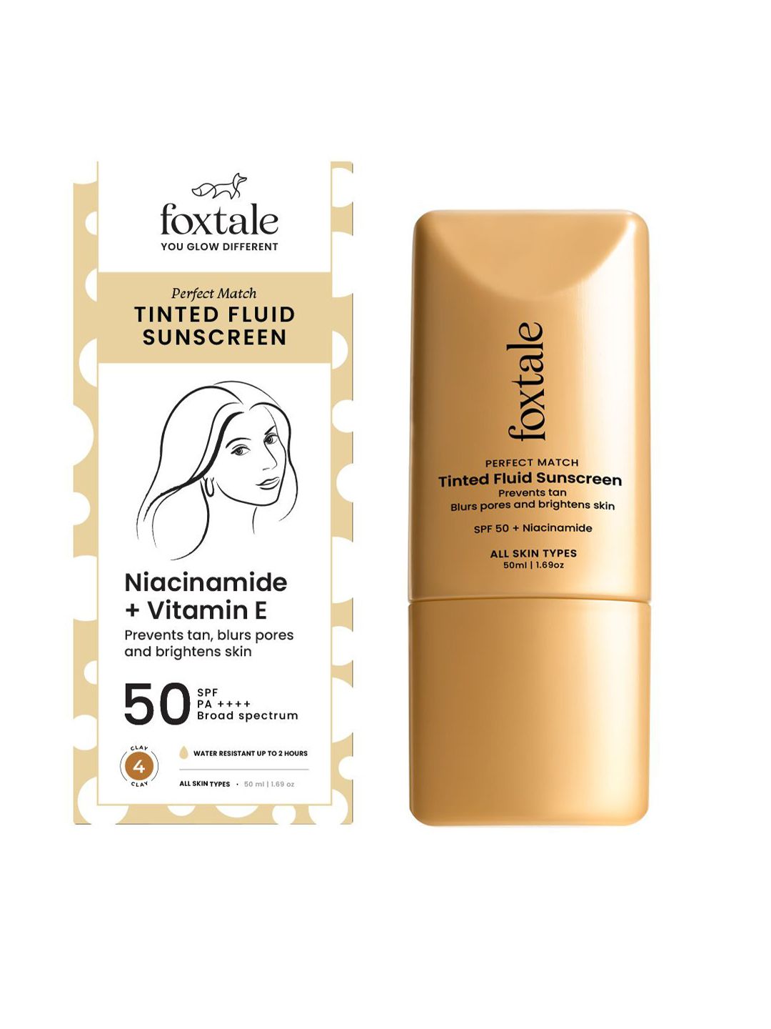 FoxTale Perfect Match Tinted Fluid SPF 50 + Sunscreen - 50 ml - Clay-image-25